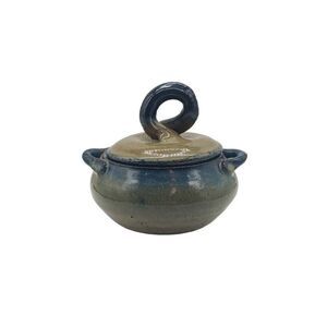 Covered Casserole Pottery Bowl Abstract Hand Crafted Vintage Design​